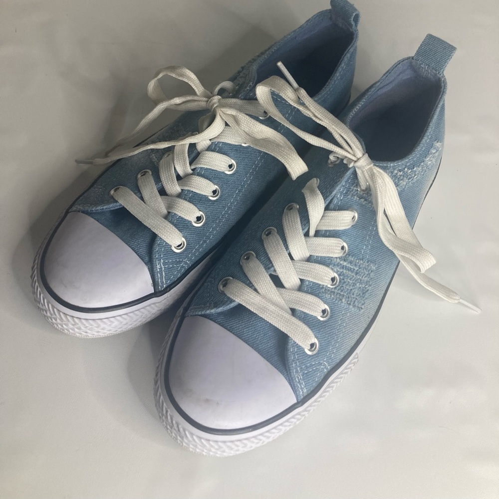 Pep Step Womens Blue Fashion low top Sneaker Size 8